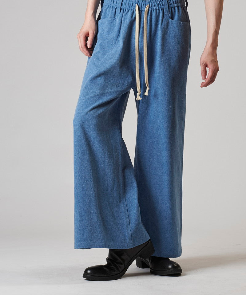 Denim wide flare pants