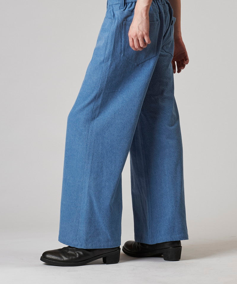 Denim wide flare pants