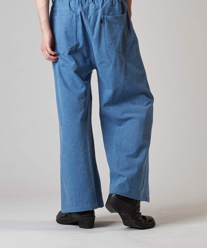 Denim wide flare pants