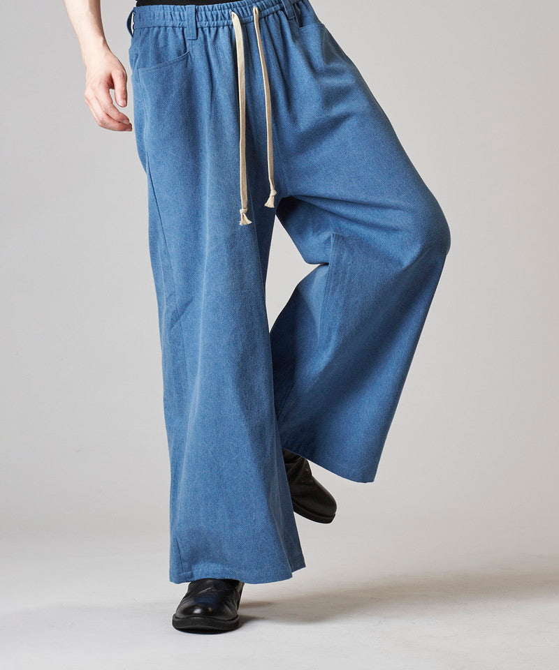 Denim wide flare pants