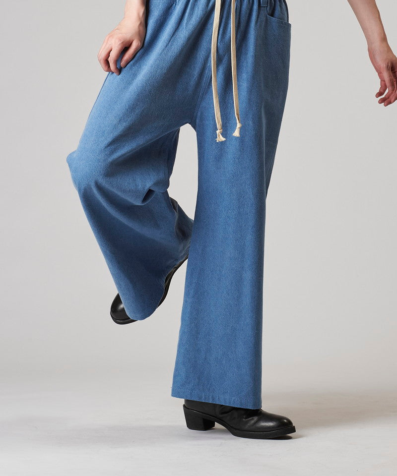 Denim wide flare pants