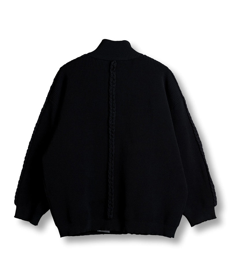 Volume neck knit half ZIP-PO