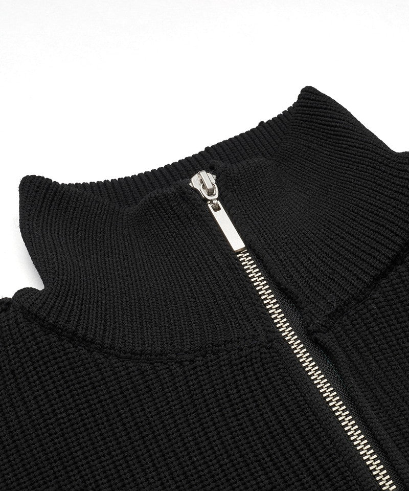 Volume neck knit half ZIP-PO