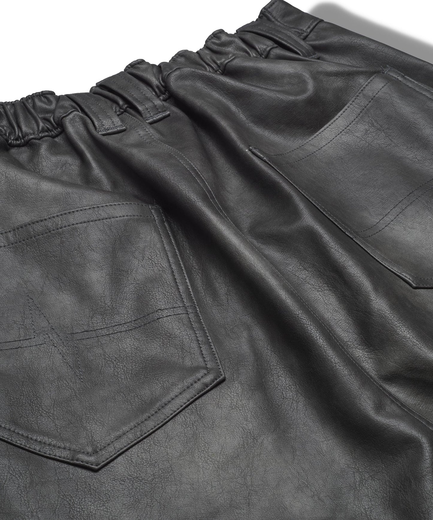 シンセティックレザーZIPフレアPT