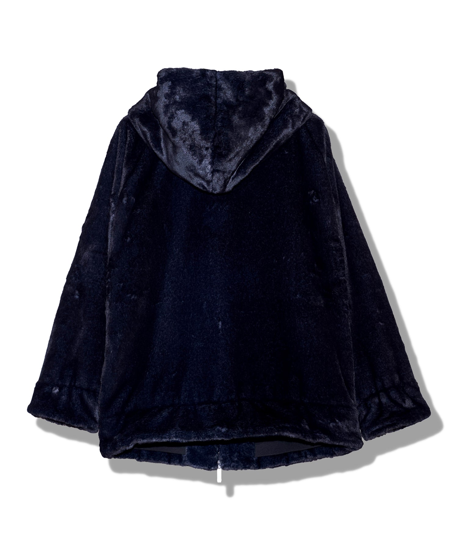 NOID BLACK ツースター フェイクファー フーデッドブルゾン 青 フェイクファーBIGフーデッドBLZ – NO ID.