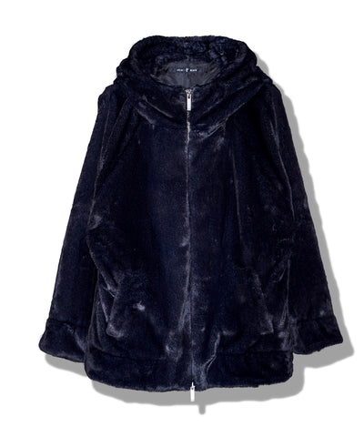 フェイクファーBIGフーデッドBLZ