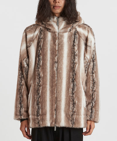 フェイクファーBIGフーデッドBLZ