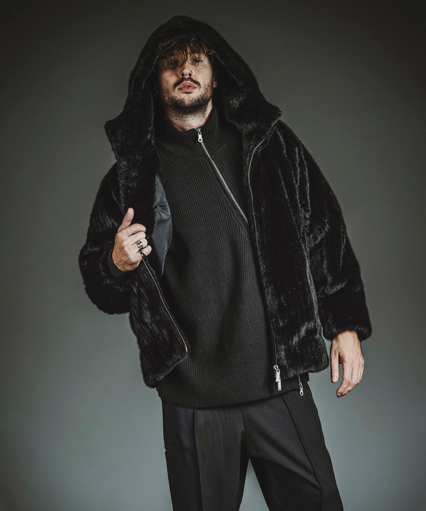 ストライプ Model:H182cm