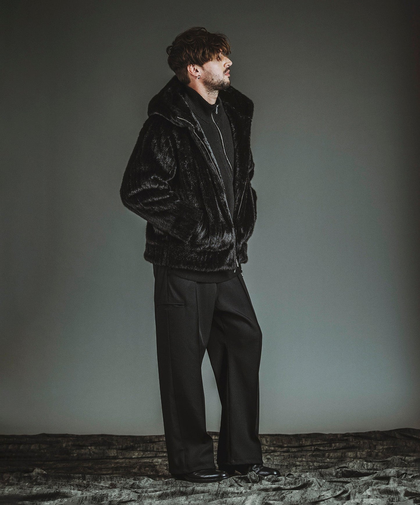 ストライプ Model:H182cm