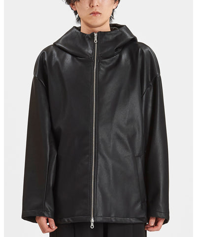 シンセティックレザーBIGフーデッドBLZ