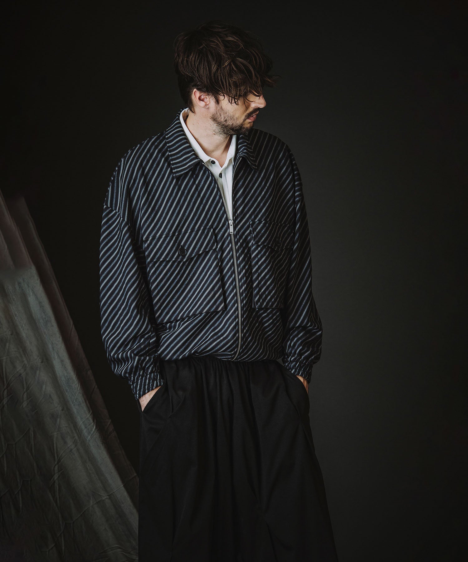 ストライプ Model:H182cm